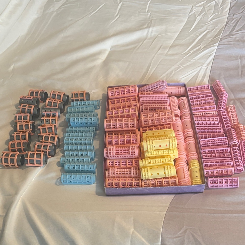 Pink and Blue Hair Rollers Set